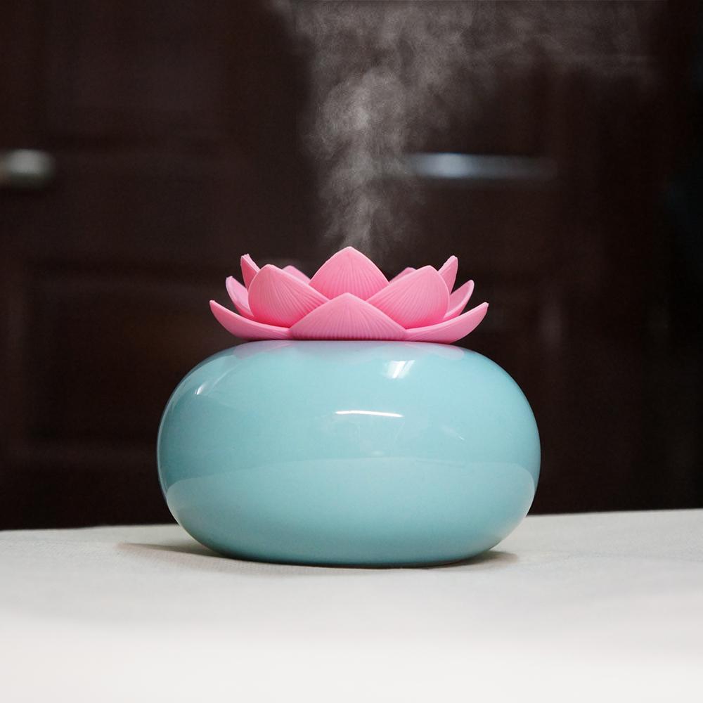 200ML Ceramic Ultrasonic Aroma Humidifier Air Diffuser Simplicity Lotus Purifier Atomizer essential oil diffuser difusor de - Premium from eprolo - Just $27.84! Shop now at Help Your Friend