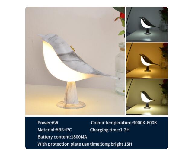 3-Color Bedside Bird-Shaped Reading Lamp Décor w/Touch Switch & Brightness Dimming - Premium  from eprolo - Just $20.56! Shop now at Help Your Friend