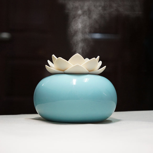 200ML Ceramic Ultrasonic Aroma Humidifier Air Diffuser Simplicity Lotus Purifier Atomizer essential oil diffuser difusor de - Premium from eprolo - Just $27.84! Shop now at Help Your Friend