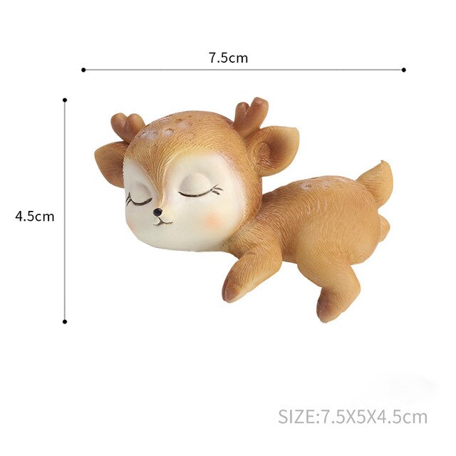 Resin Sleeping Baby Deer Mini 3D Elk Christmas Ornaments Cute Decor for Home Garden Car Xmas Party Table Decoration Kids Gift - Premium  from eprolo - Just $9.60! Shop now at Help Your Friend