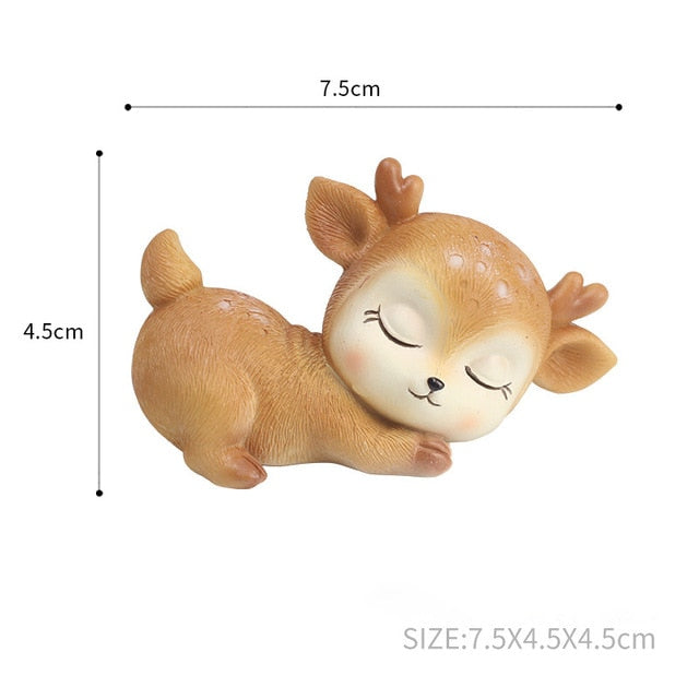 Resin Sleeping Baby Deer Mini 3D Elk Christmas Ornaments Cute Decor for Home Garden Car Xmas Party Table Decoration Kids Gift - Premium  from eprolo - Just $9.60! Shop now at Help Your Friend