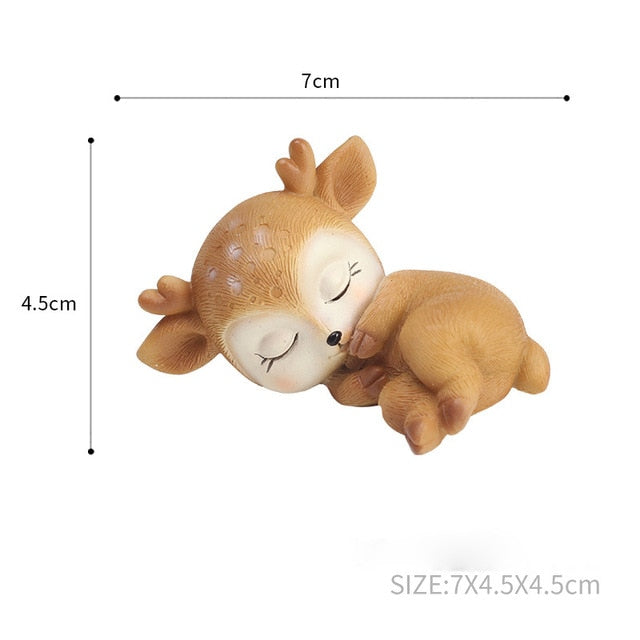 Resin Sleeping Baby Deer Mini 3D Elk Christmas Ornaments Cute Decor for Home Garden Car Xmas Party Table Decoration Kids Gift - Premium  from eprolo - Just $9.60! Shop now at Help Your Friend