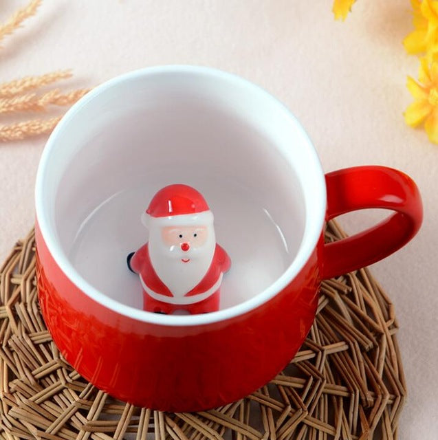 Christmas Mug Coffee Milk Breakfast Mug Snowman Santa Claus Cartoon Ceramics Cup 3D Animal Christmas Gift Cup for Friend Family - Premium  from eprolo - Just $17.98! Shop now at Help Your Friend