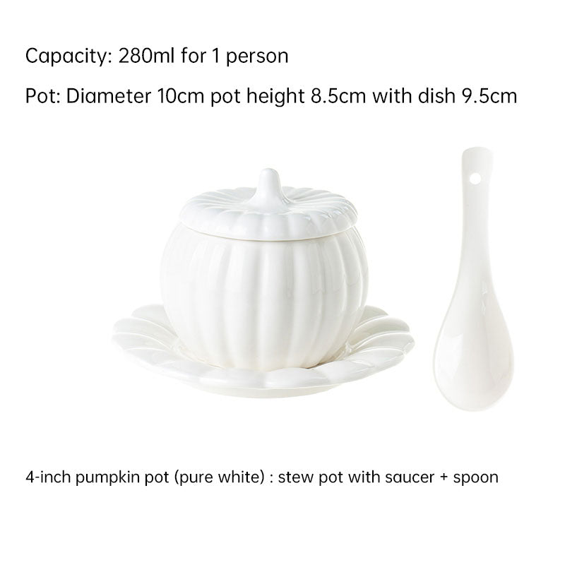 Ceramic Pumpkin Cup, Steamed Egg Cup, Stewed Pot with Cover, Pure White Mini Bird's Nest Cup, Soup Cup - Premium  from eprolo - Just $26.64! Shop now at Help Your Friend