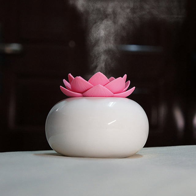 200ML Ceramic Ultrasonic Aroma Humidifier Air Diffuser Simplicity Lotus Purifier Atomizer essential oil diffuser difusor de - Premium from eprolo - Just $27.84! Shop now at Help Your Friend
