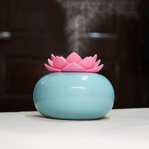 200ML Ceramic Ultrasonic Aroma Humidifier Air Diffuser Simplicity Lotus Purifier Atomizer essential oil diffuser difusor de - Premium from eprolo - Just $27.84! Shop now at Help Your Friend
