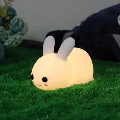 Silicone Jade Rabbit LED Night Light USB Charging Two-tone Lighting Cute Rabbit Shooting Light Children's Night Companion Sleeping Light - Premium from eprolo - Just $22.90! Shop now at Help Your Friend