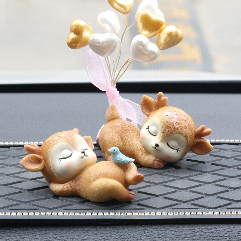 Resin Sleeping Baby Deer Mini 3D Elk Christmas Ornaments Cute Decor for Home Garden Car Xmas Party Table Decoration Kids Gift - Premium  from eprolo - Just $9.60! Shop now at Help Your Friend