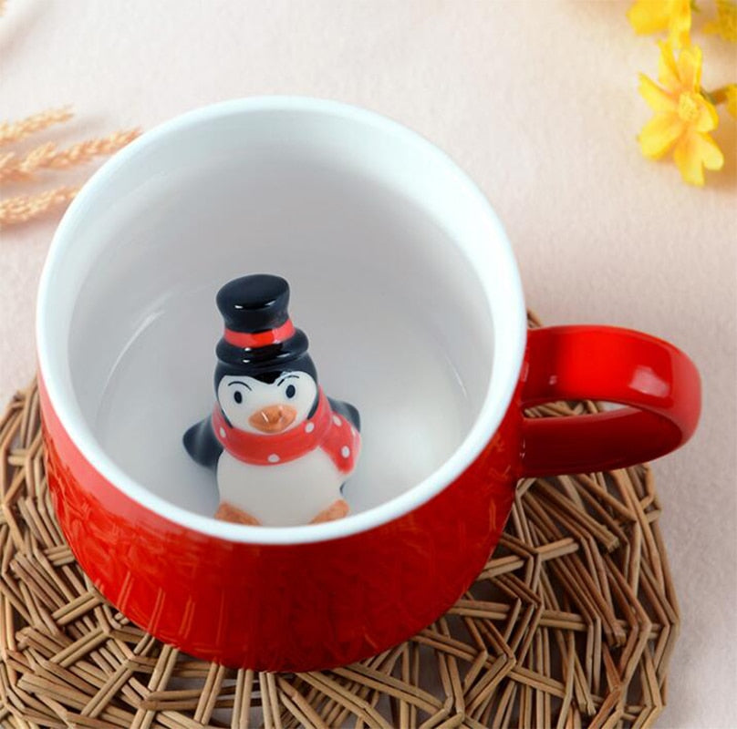 Christmas Mug Coffee Milk Breakfast Mug Snowman Santa Claus Cartoon Ceramics Cup 3D Animal Christmas Gift Cup for Friend Family - Premium  from eprolo - Just $17.98! Shop now at Help Your Friend