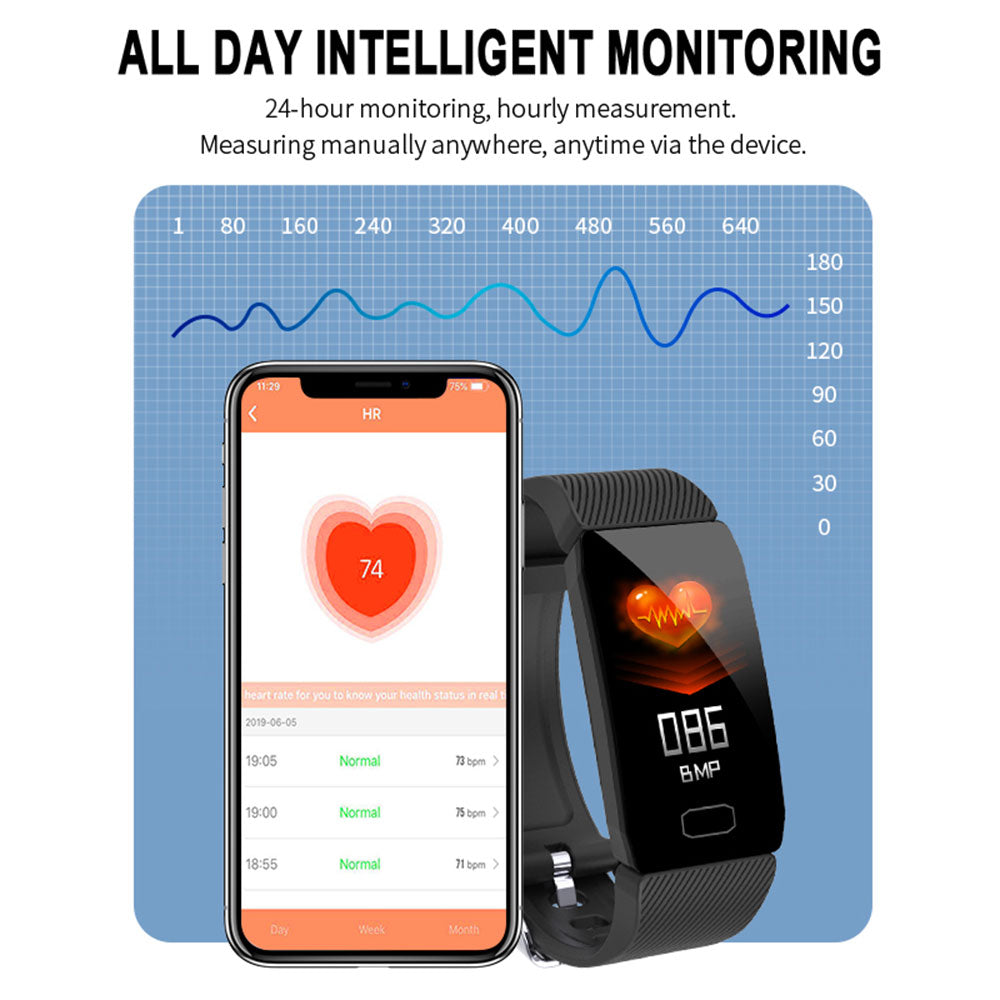 Smart Band Weather 1.14 Display Blood Pressure Heart Rate Monitor Fitness Tracker Smart Watch Bracelet Waterproof Men Women Kids - Premium from eprolo - Just $19.30! Shop now at Help Your Friend