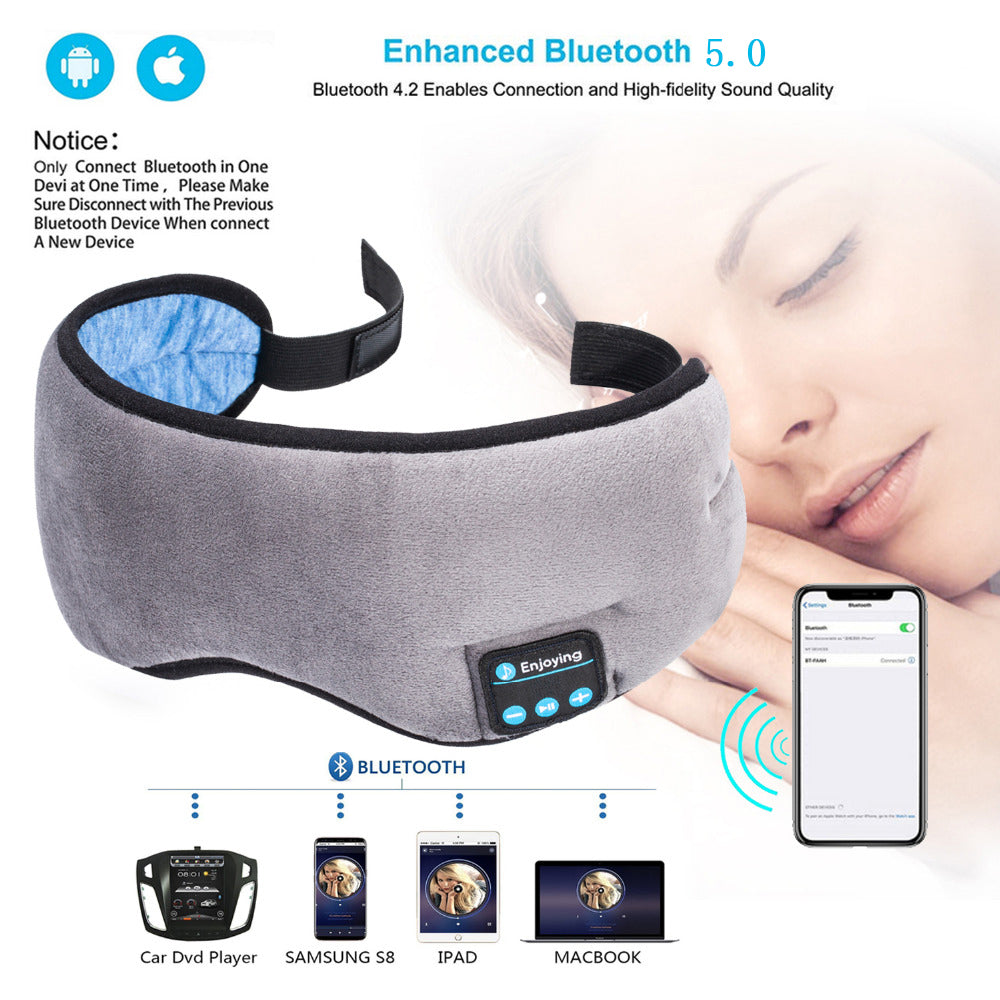 Wireless Stereo Bluetooth Earphone Sleep Mask Phone Headband Sleep Soft Earphones Sleeping Eye Mask Music Headset - Premium  from eprolo - Just $24.68! Shop now at Help Your Friend