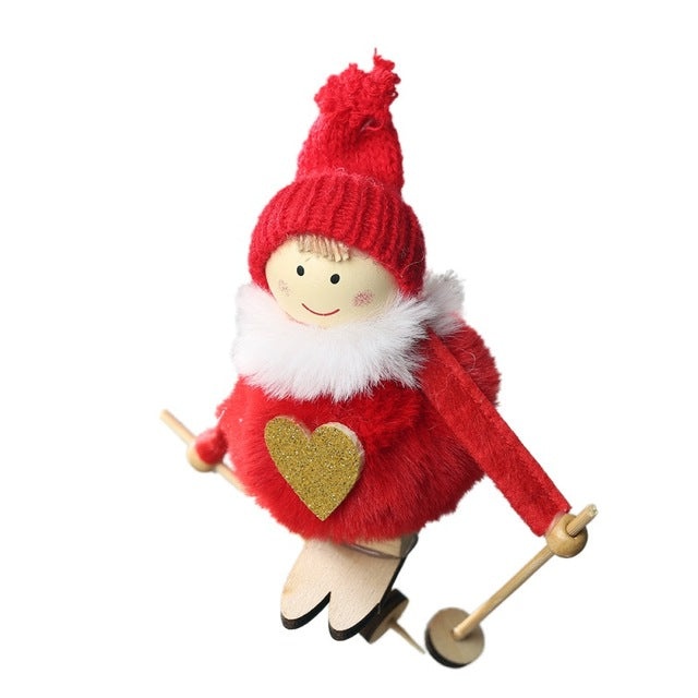 Noel Christmas Angel Girl Ski Plush Dolls Christmas Tree Ornament Pendant Party Christmas Decoration for Home - Premium  from eprolo - Just $8.38! Shop now at Help Your Friend