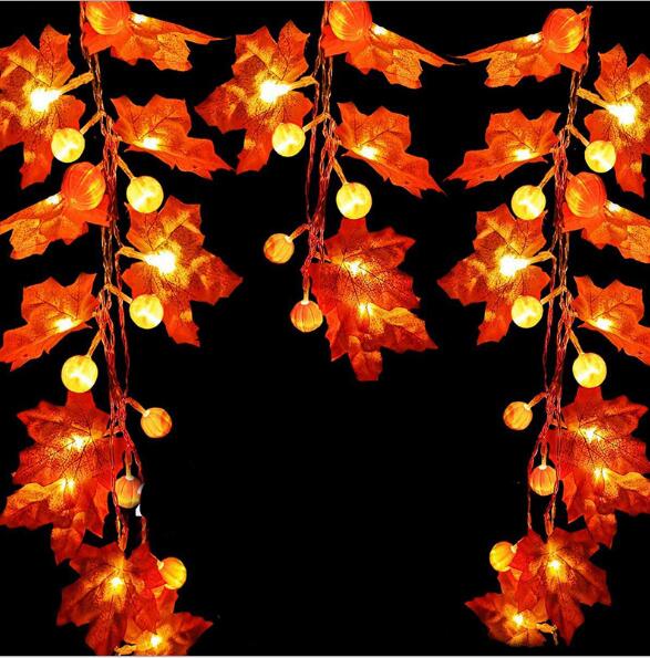 3 M Pumpkin/Leaf Lights for Home Gardening Décor - Premium  from eprolo - Just $12.04! Shop now at Help Your Friend