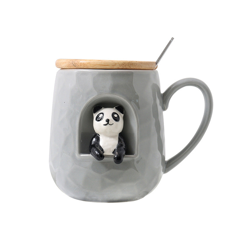 Cute Mug Office With Lid Spoon Cup Creative Personality Trendy Couple Rabbit Mug - Premium  from eprolo - Just $20.94! Shop now at Help Your Friend