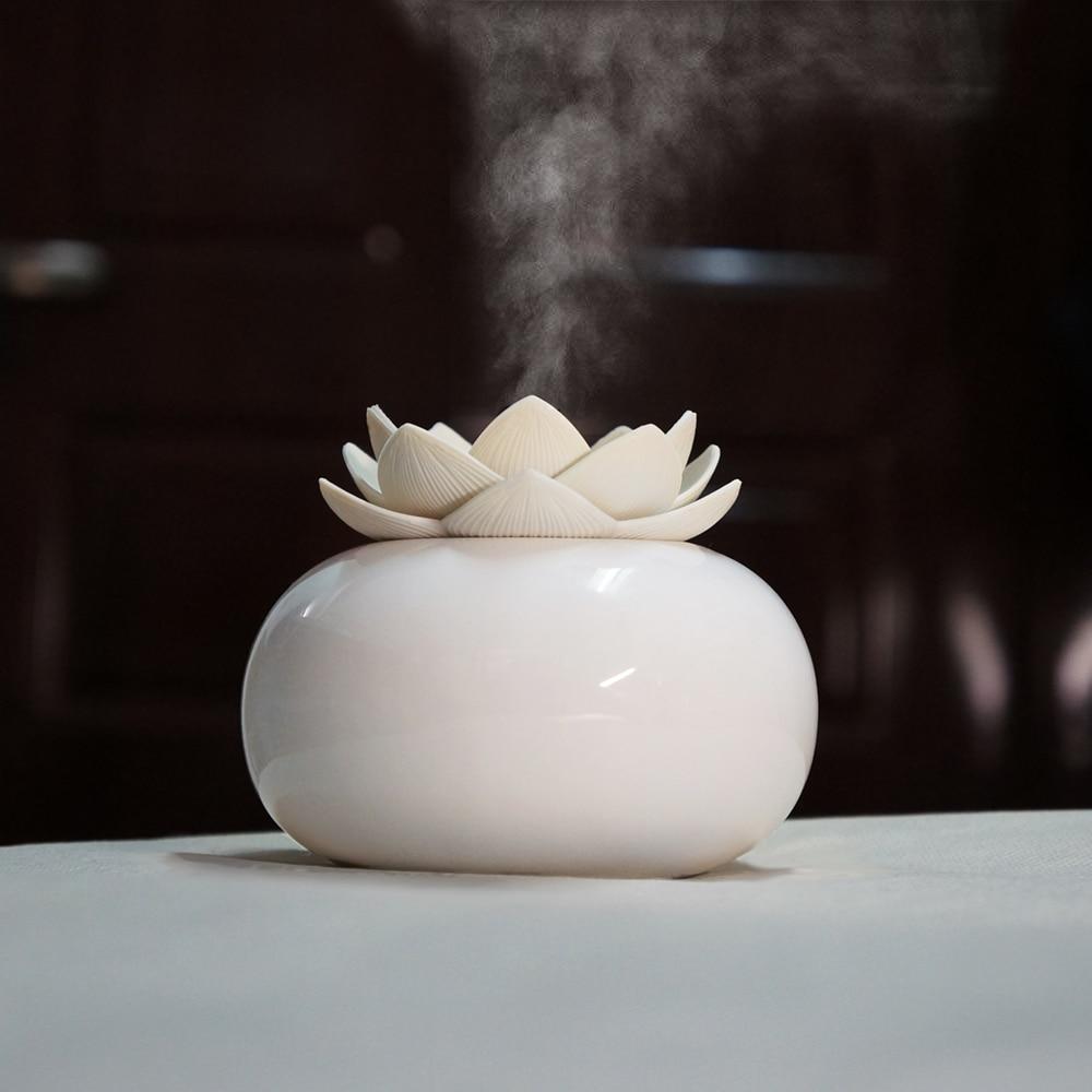200ML Ceramic Ultrasonic Aroma Humidifier Air Diffuser Simplicity Lotus Purifier Atomizer essential oil diffuser difusor de - Premium  from eprolo - Just $27.84! Shop now at Help Your Friend
