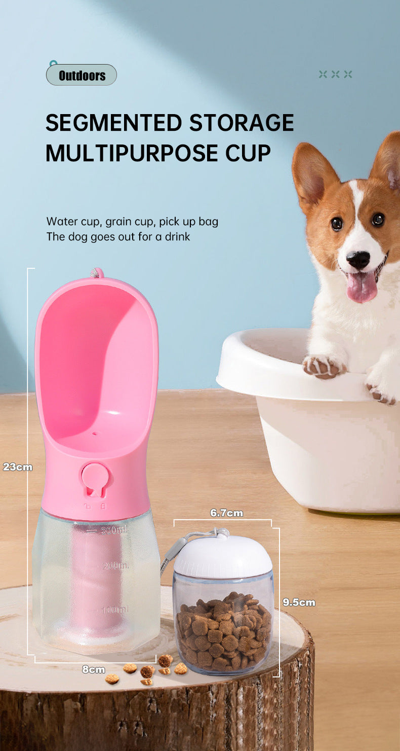 Pet Multifunctional Water Bottle 3 in 1 Portable Pet Water Bottle with Food Container and poop bag - Premium  from eprolo - Just $21.62! Shop now at Help Your Friend