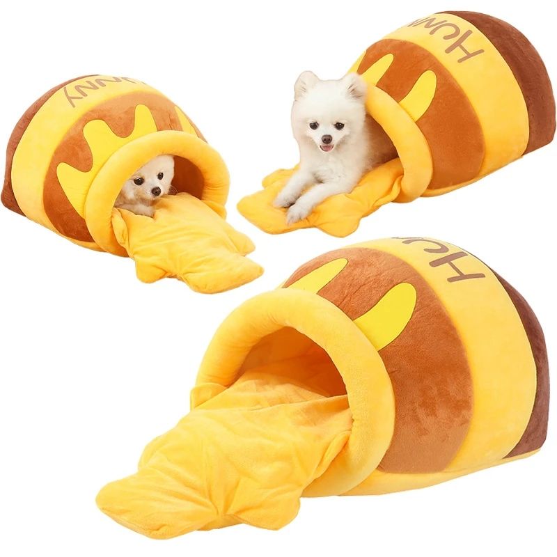 Disney Winnie The Pooh Pet Nest Cartoon Stuffed Cat Beds Dogs Sleepping Mats Winter Warm thicken Canned Honey Pets House Caves - Premium  from eprolo - Just $25.80! Shop now at Help Your Friend