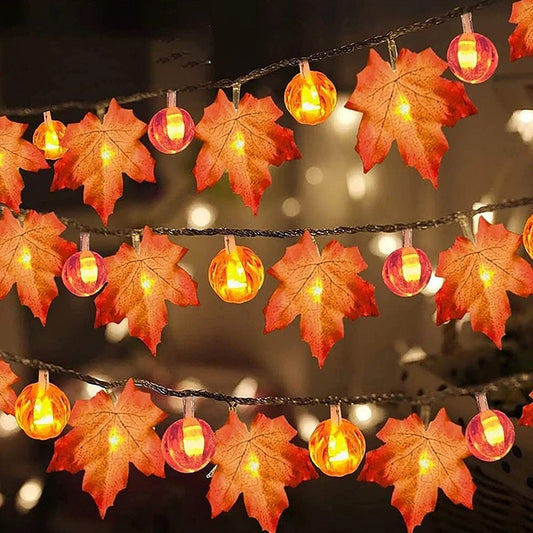 3 M Pumpkin/Leaf Lights for Home Gardening Décor - Premium  from eprolo - Just $12.04! Shop now at Help Your Friend