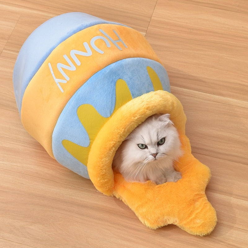 Disney Winnie The Pooh Pet Nest Cartoon Stuffed Cat Beds Dogs Sleepping Mats Winter Warm thicken Canned Honey Pets House Caves - Premium  from eprolo - Just $25.80! Shop now at Help Your Friend