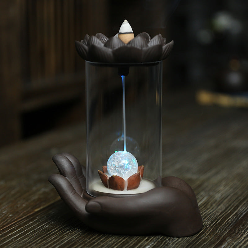 Creative Windscreen Bergamot Lotus Aromatherapy Stove LED Lamp Decoration - Premium  from eprolo - Just $30.92! Shop now at Help Your Friend