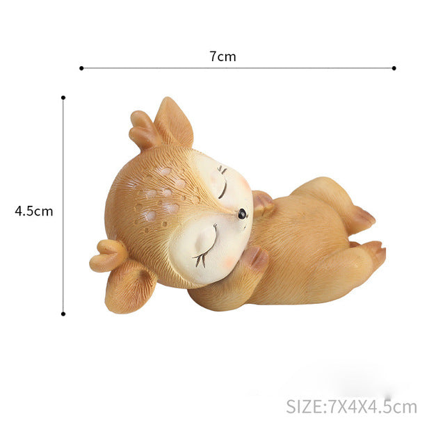 Resin Sleeping Baby Deer Mini 3D Elk Christmas Ornaments Cute Decor for Home Garden Car Xmas Party Table Decoration Kids Gift - Premium  from eprolo - Just $9.60! Shop now at Help Your Friend
