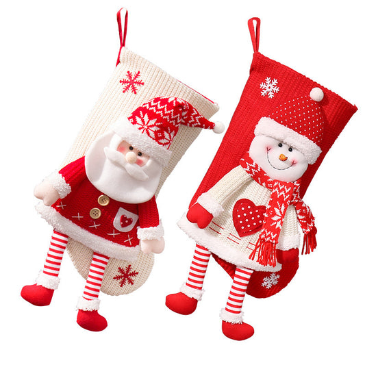 Christmas Sock Bag Knitted Stereo Snowman Gift Bag Christmas Eve Candy Socks Children Christmas Gift Socks - Premium  from eprolo - Just $12.98! Shop now at Help Your Friend