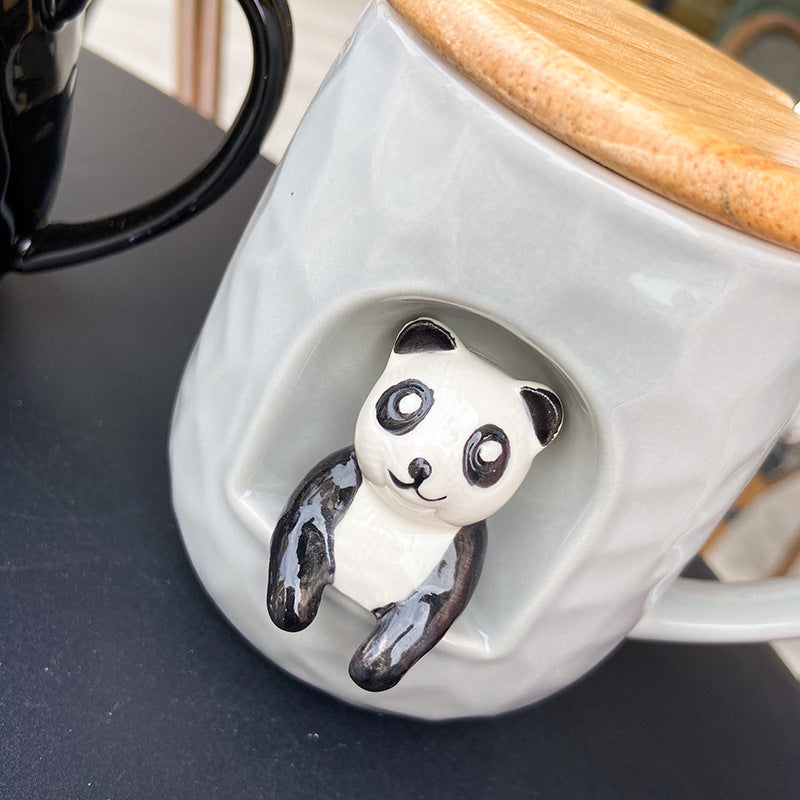 Cute Mug Office With Lid Spoon Cup Creative Personality Trendy Couple Rabbit Mug - Premium  from eprolo - Just $20.94! Shop now at Help Your Friend