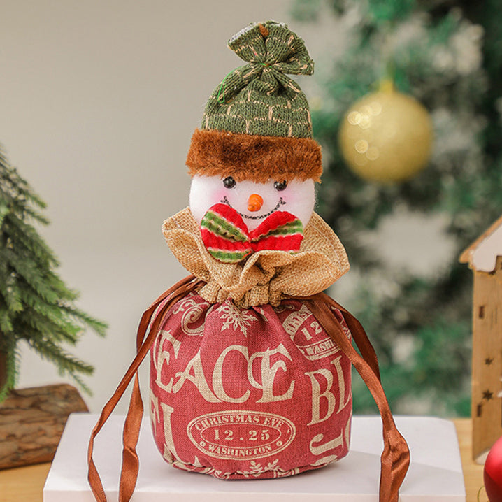Christmas Gift Bags Apple Bags Christmas Gift Bags Pull Flannel Candy Bag Decorative Supplies