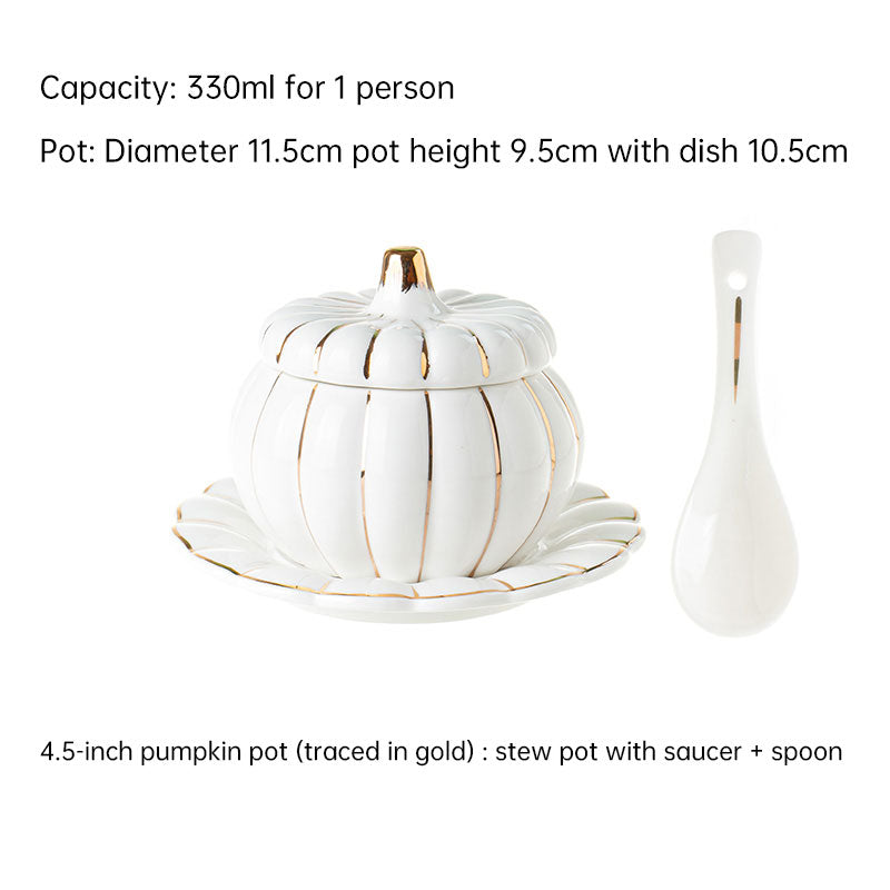 Ceramic Pumpkin Cup, Steamed Egg Cup, Stewed Pot with Cover, Pure White Mini Bird's Nest Cup, Soup Cup - Premium  from eprolo - Just $26.64! Shop now at Help Your Friend