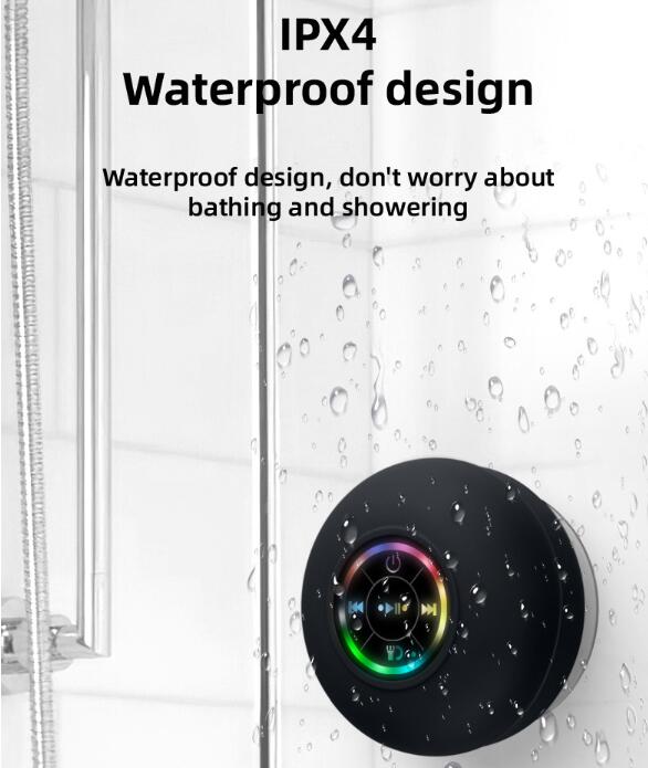 Large suction cup waterproof Bluetooth speaker LED light emitting waterproof bathroom Bluetooth speaker portable Bluetooth speaker - Premium  from eprolo - Just $17.82! Shop now at Help Your Friend