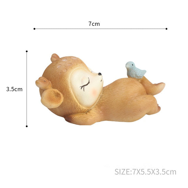Resin Sleeping Baby Deer Mini 3D Elk Christmas Ornaments Cute Decor for Home Garden Car Xmas Party Table Decoration Kids Gift - Premium  from eprolo - Just $9.60! Shop now at Help Your Friend